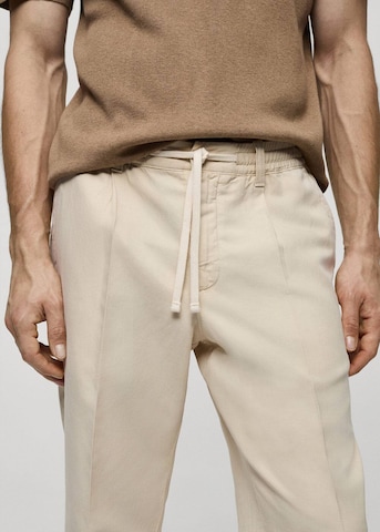 MANGO MAN Regular Pleated Pants 'Delave' in Beige