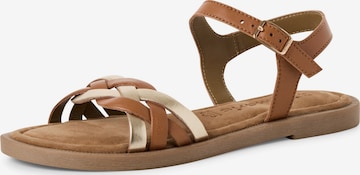 Sandales à lanières Tamaris en marron : devant