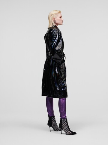 Karl Lagerfeld Between-Seasons Coat 'Iridescent' in Black