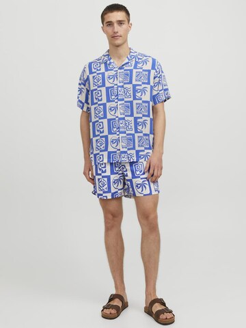 JACK & JONES Классический крой Рубашка 'JJLuke Ocean Resort' в Синий