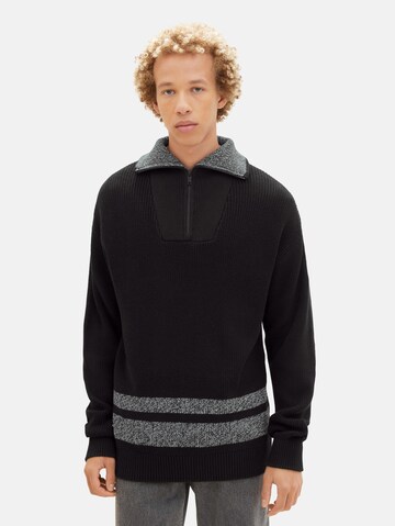 TOM TAILOR DENIM Pullover i sort: forside
