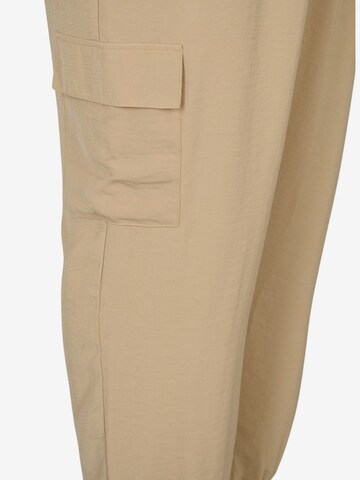 Zizzi Tapered Cargo Pants 'Cajoy' in Beige