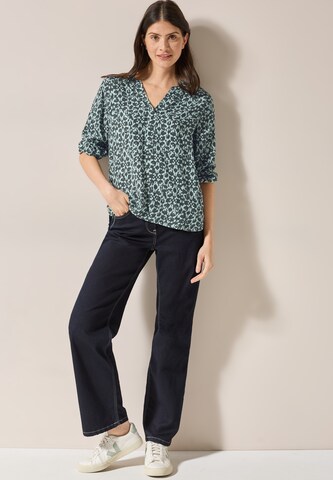 CECIL Print-Bluse mit Glitzer in Grün