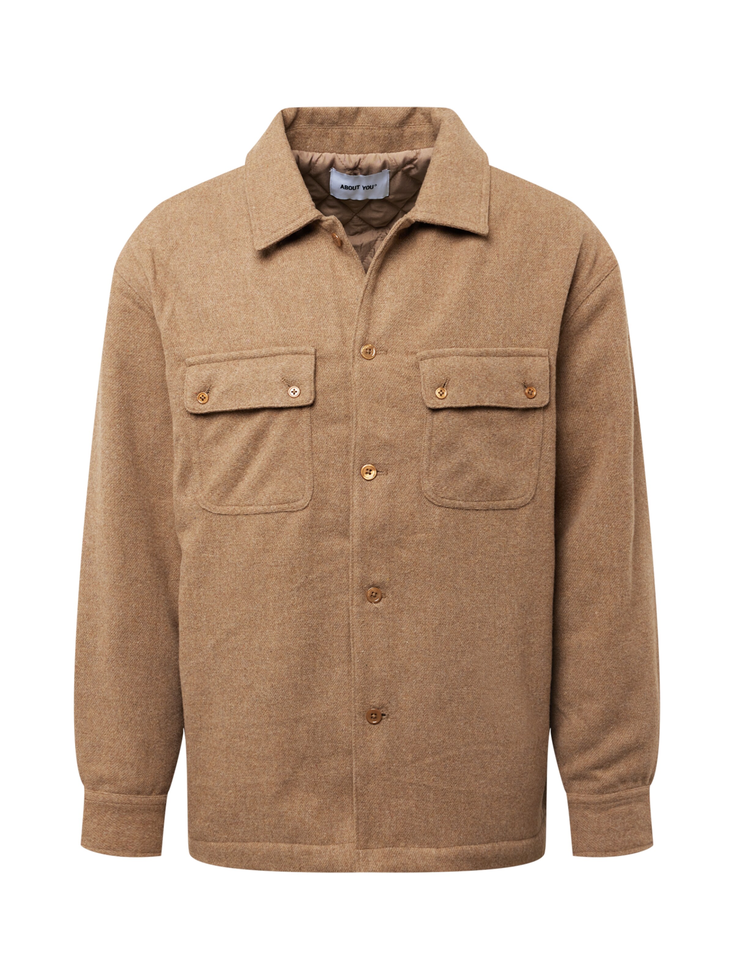 ABOUT YOU Between-Season Jacket 'Milo' in Brown: front
