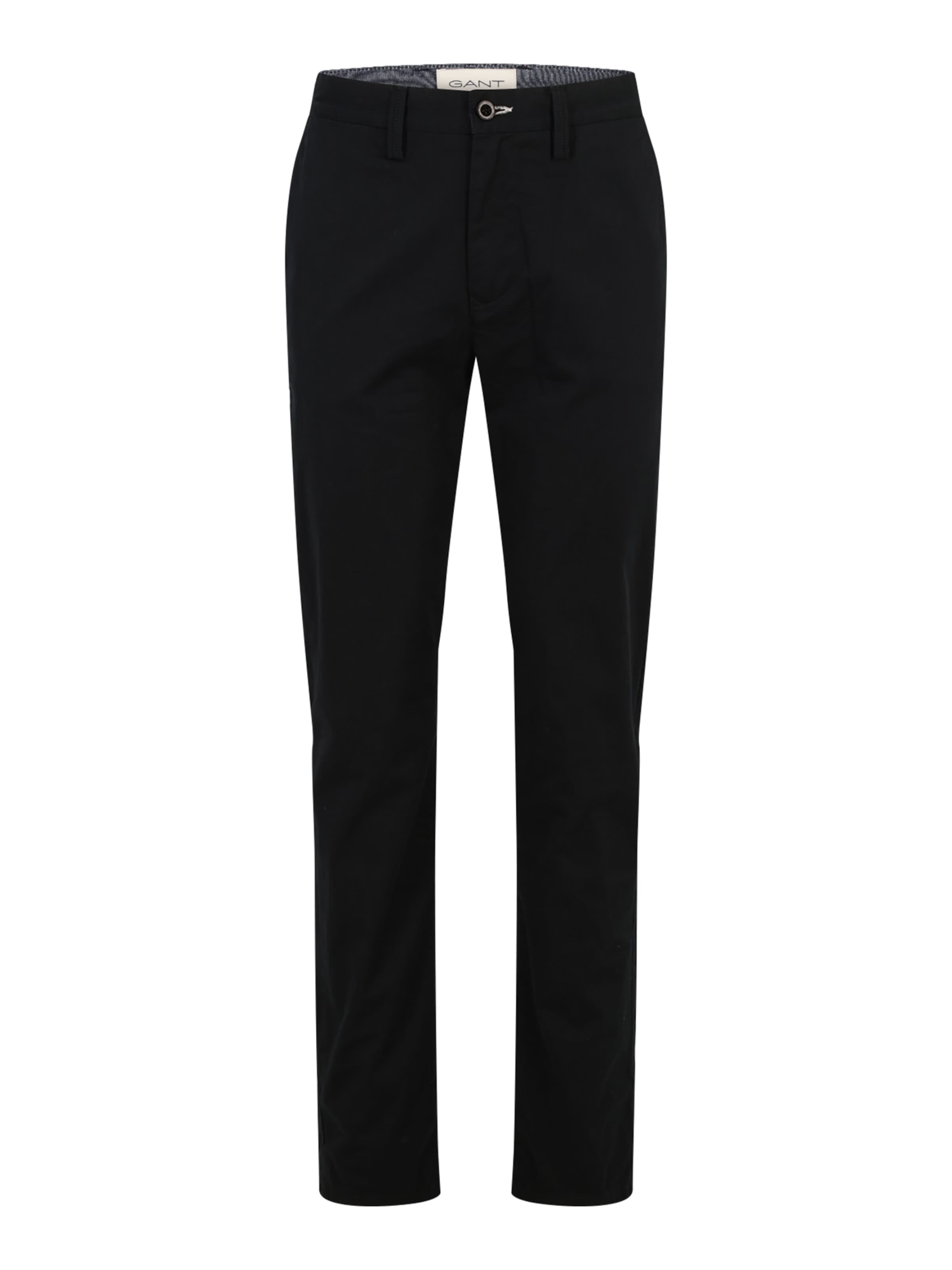 GANTregular Chino hlače - crna boja: prednji dio