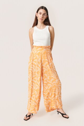 SOAKED IN LUXURY Wide Leg Hose 'Zaya' in Orange