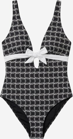 Triangle Maillot de bain 'Monogram' HACOY en noir : devant