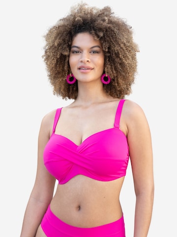 Bandeau Hauts de bikini 'Monaco' SugarShape en rose : devant