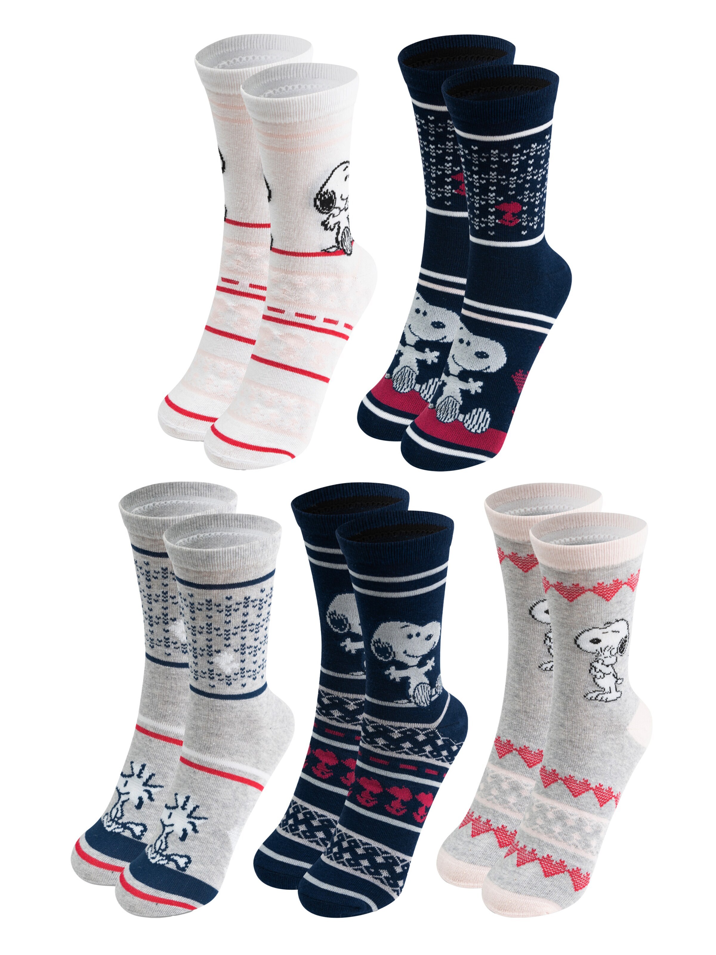 Snoopy & Die Peanuts Socks 'Norweger' in Mixed colors: front