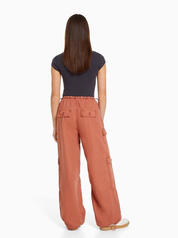 Wide Leg Pantalon cargo Bershka en rose