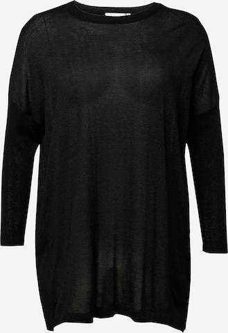 Fransa Curve Sweater in Black: front