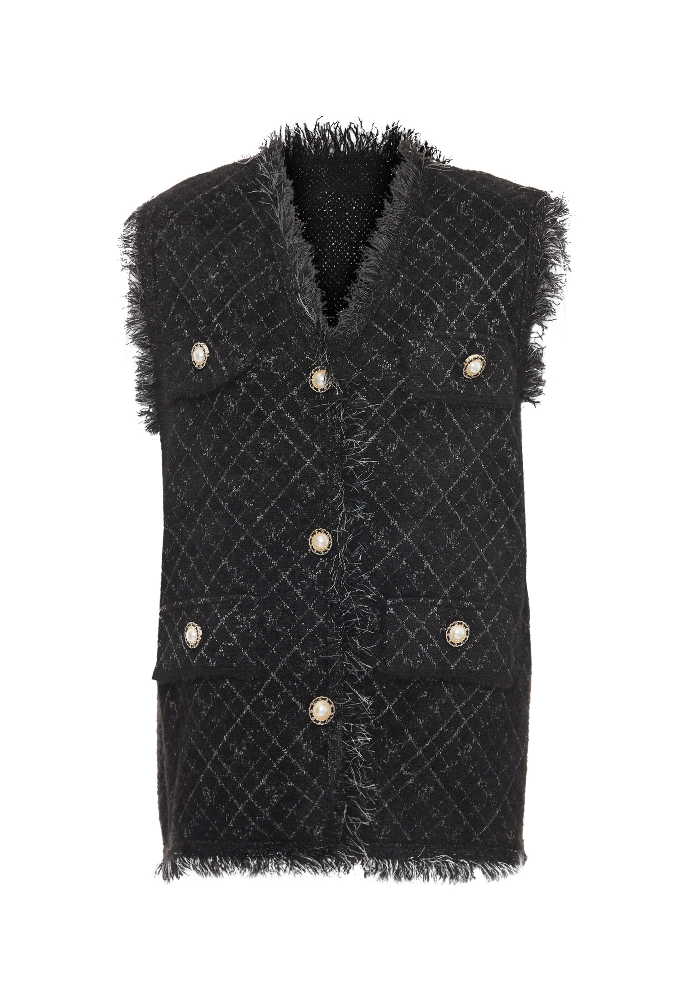 ZITHA Knitted vest in Black: front