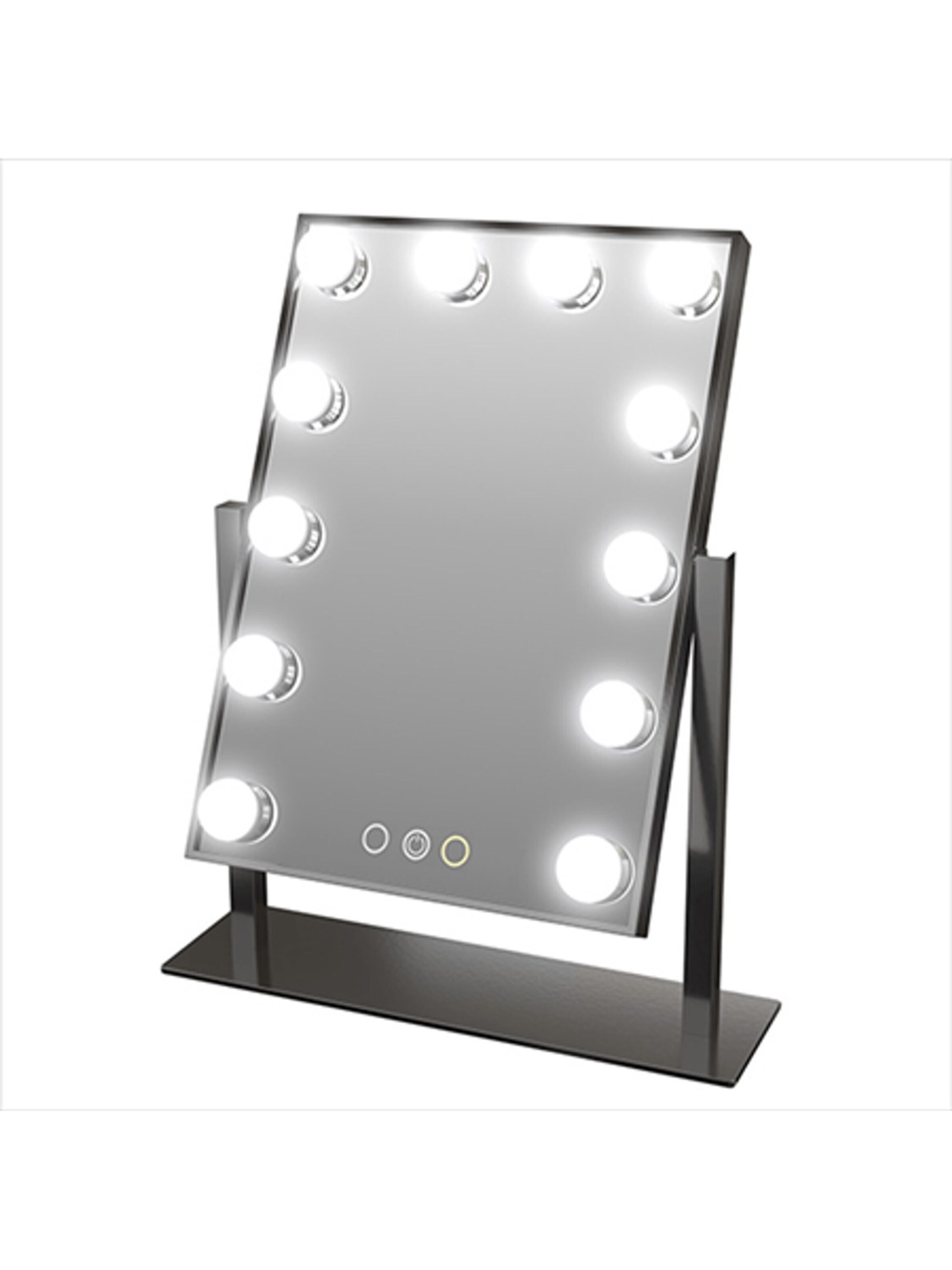 Boîte à bijoux 'UNIQ New York Mega - Makeup mirror 12 bulbs - Black' UNIQ Beauty en noir