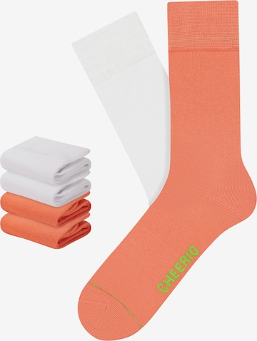 CHEERIO* Къси чорапи 'Best Friend' в оранжево: отпред