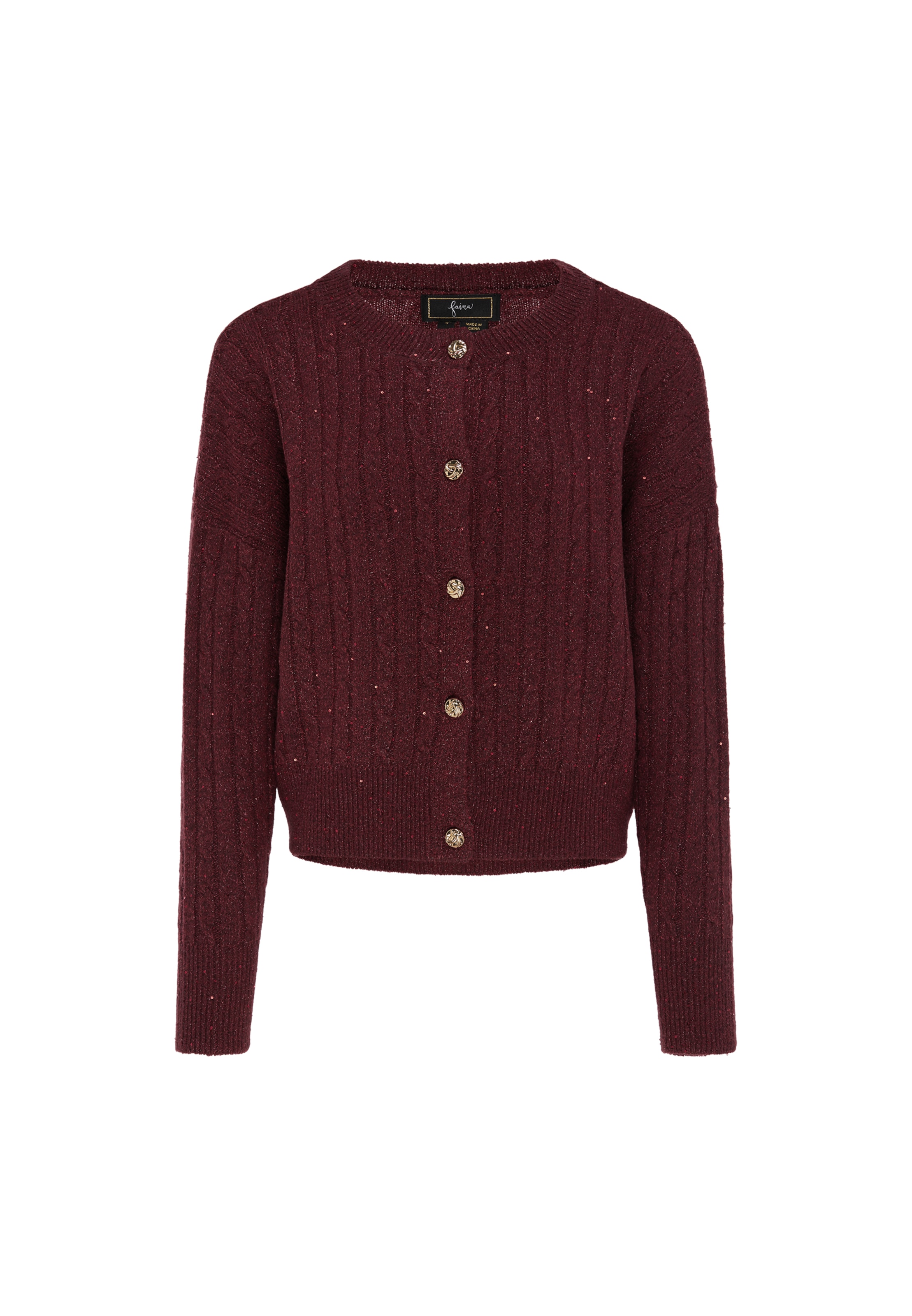 faina Gebreid vest in Rood: voorkant