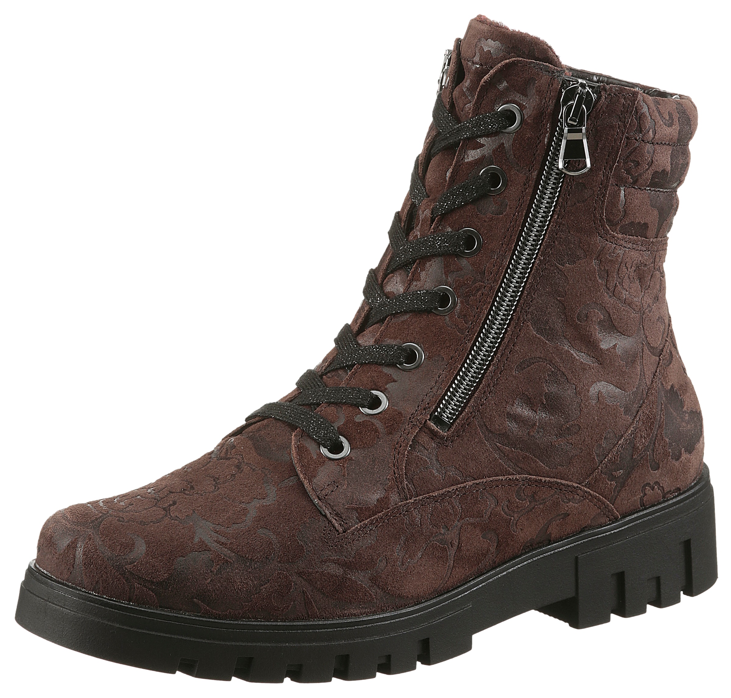 WALDLÄUFER Lace-Up Ankle Boots in Brown: front