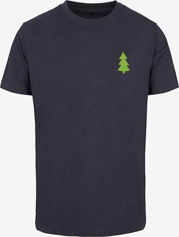 Merchcode T-Shirt 'Christmas Vibes' in Blau: Vorderseite