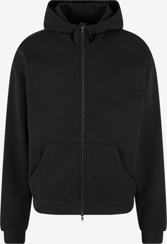 Urban Classics Zip-Up Hoodie in Black: front