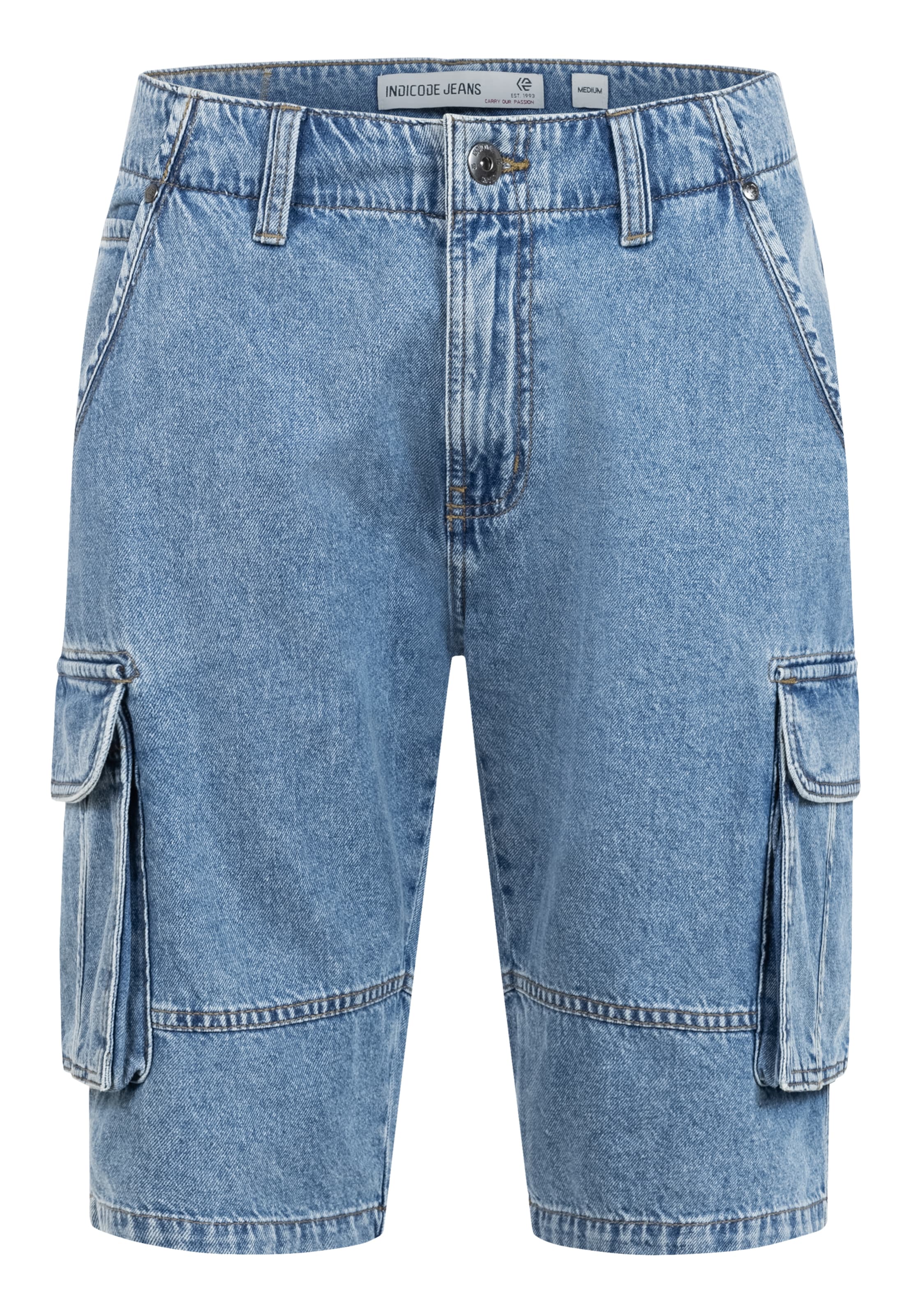 INDICODE JEANS Cargobroek 'Monroe ' in Blauw: voorkant