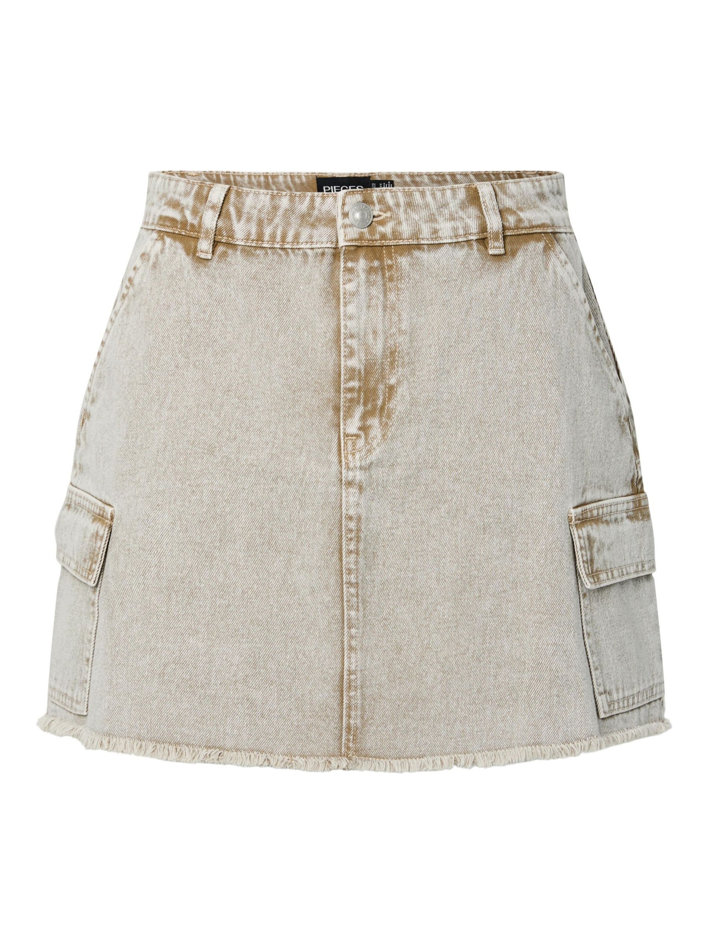 PIECES Falda 'PCFAY' en marrón claro / gris, Vista del producto