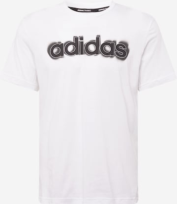 balta ADIDAS SPORTSWEAR Sportiniai marškinėliai 'Aeroready Workout Silicone Print Linear Logo': priekis