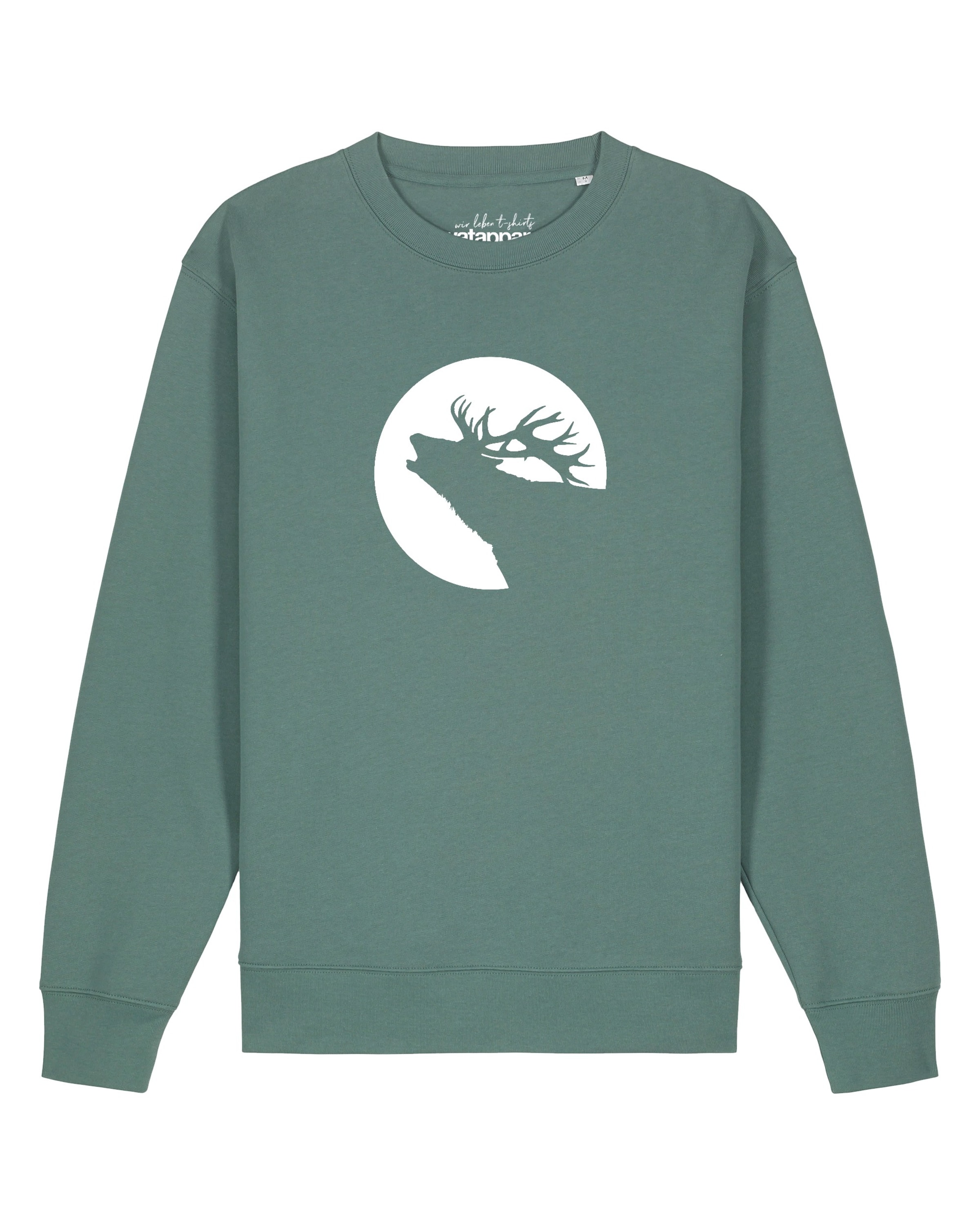 Watapparel Sweatshirt 'Röhrender Hirsch' in Groen: voorkant