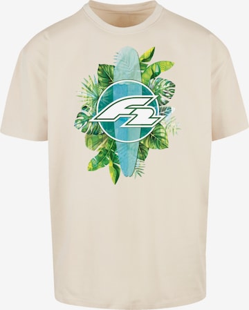 F2 Shirt 'Tropical Surfboards Sommer' in Beige: front