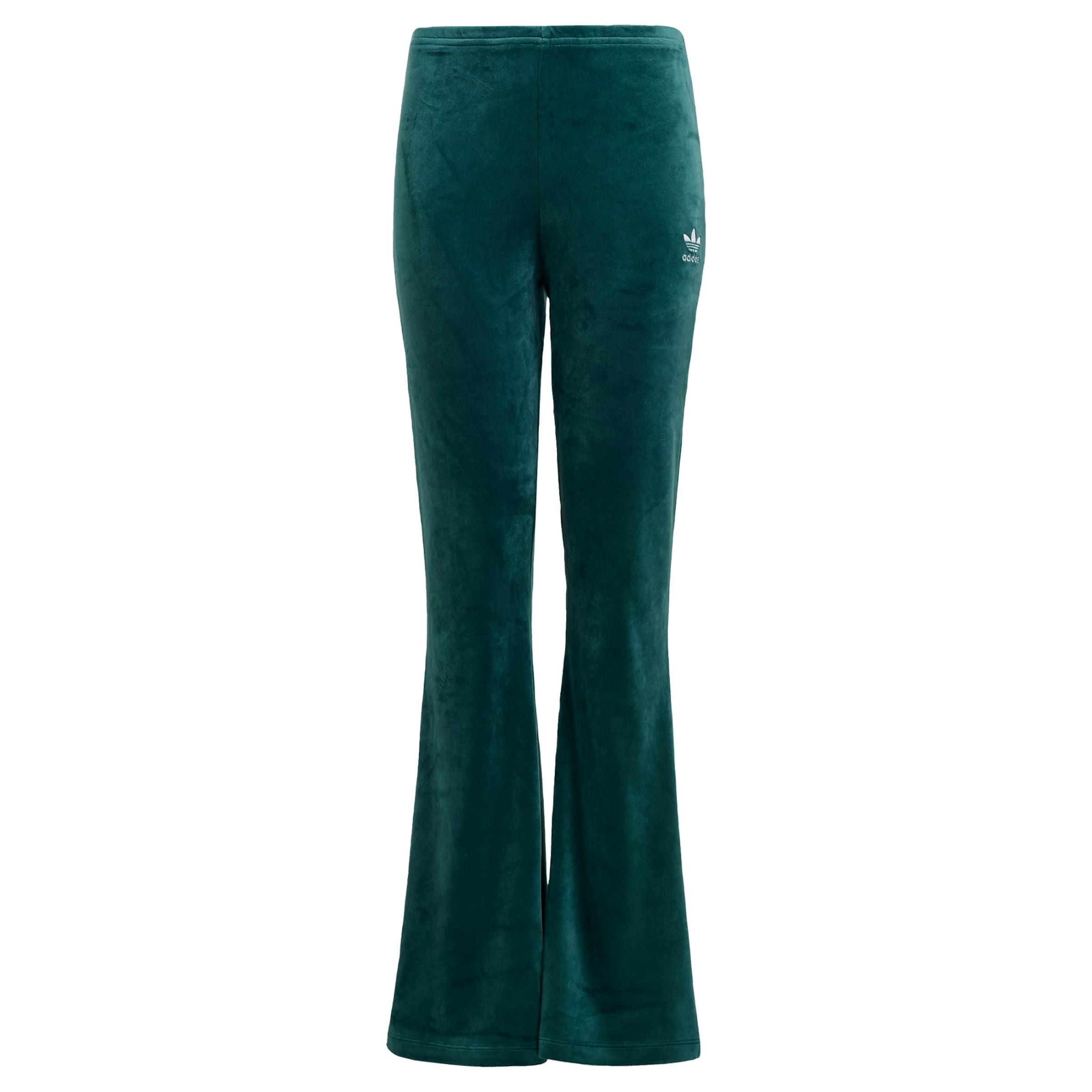 ADIDAS ORIGINALS - Acampanado Pantalón 'Velvet' en verde: frente