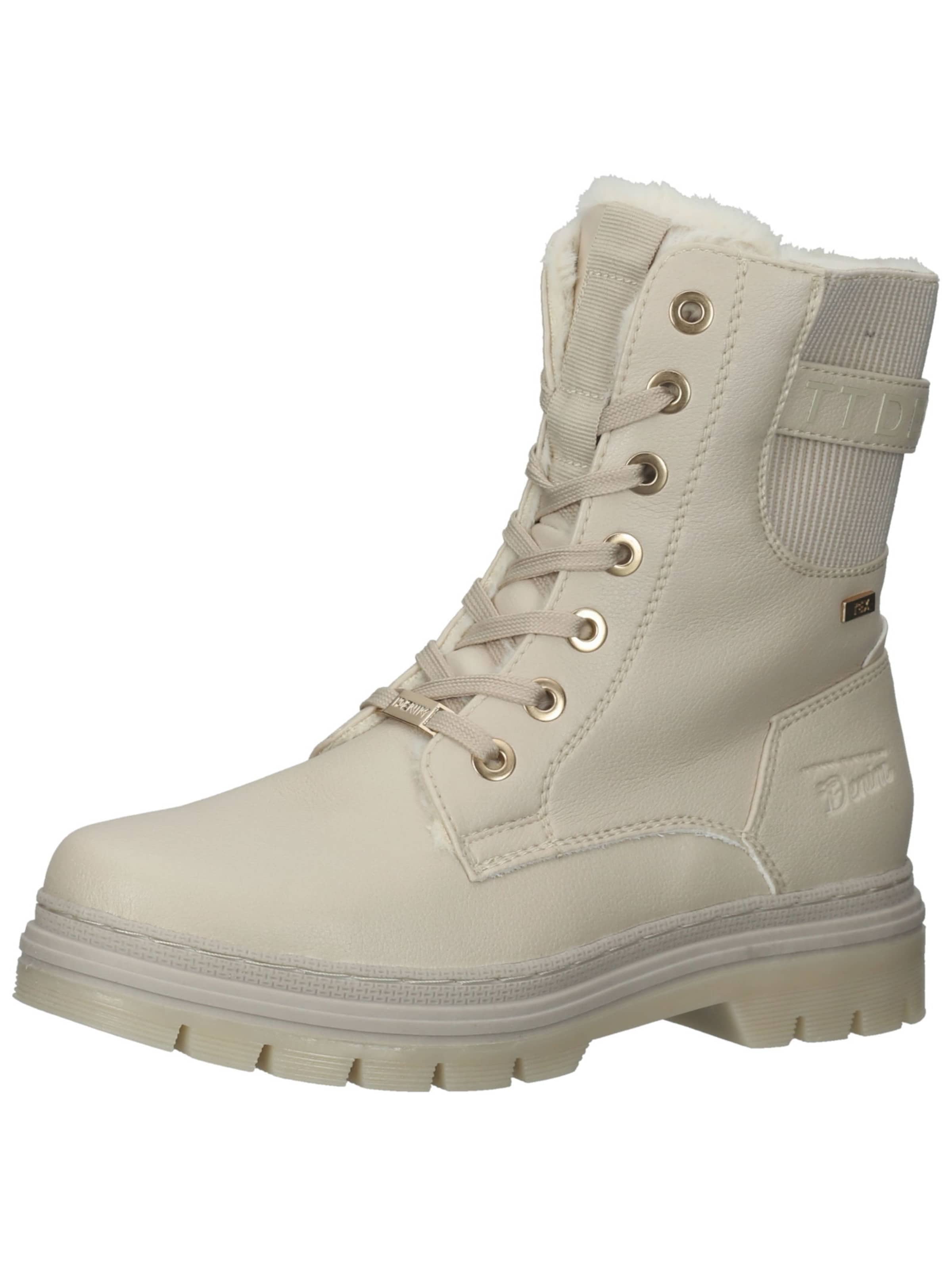 TOM TAILOR Veterlaarsjes in Beige: voorkant