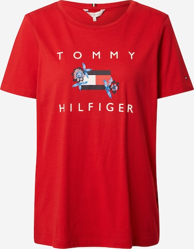 Tricou TOMMY HILFIGER pe albastru noapte / albastru deschis / roșu / alb, Vizualizare produs