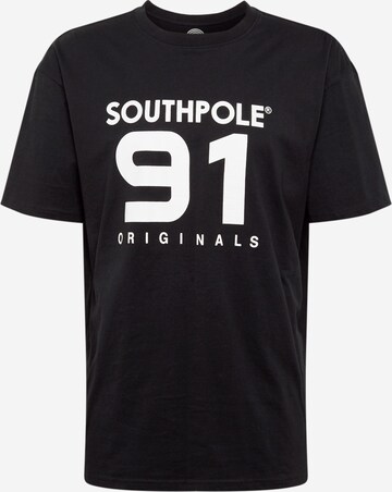 T-Shirt SOUTHPOLE en noir : devant