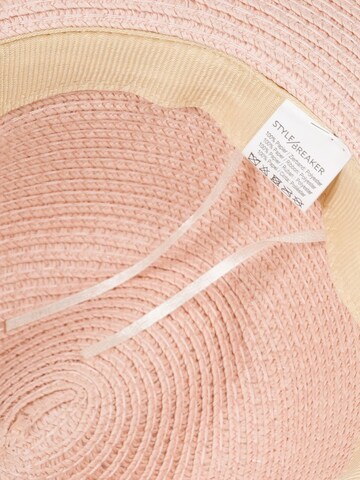 styleBREAKER Hat 'Panama Strohhut Hutband Azteken Muster' in Pink