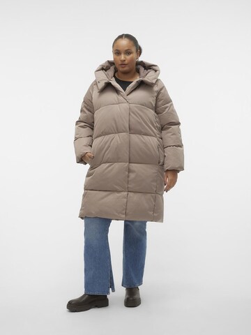 Vero Moda Curve Winter Coat 'STELLA' in Beige