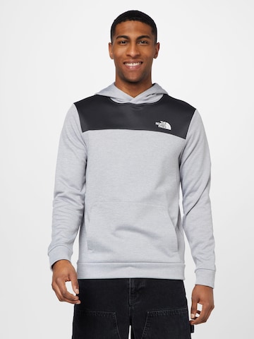 THE NORTH FACE - Sweatshirt de desporto 'M REAXION FLEECE P/O HOODIE  - EU' em cinzento: frente