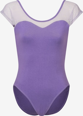 Tanzmuster Athletic Bodysuit 'Natalie' in Purple: front