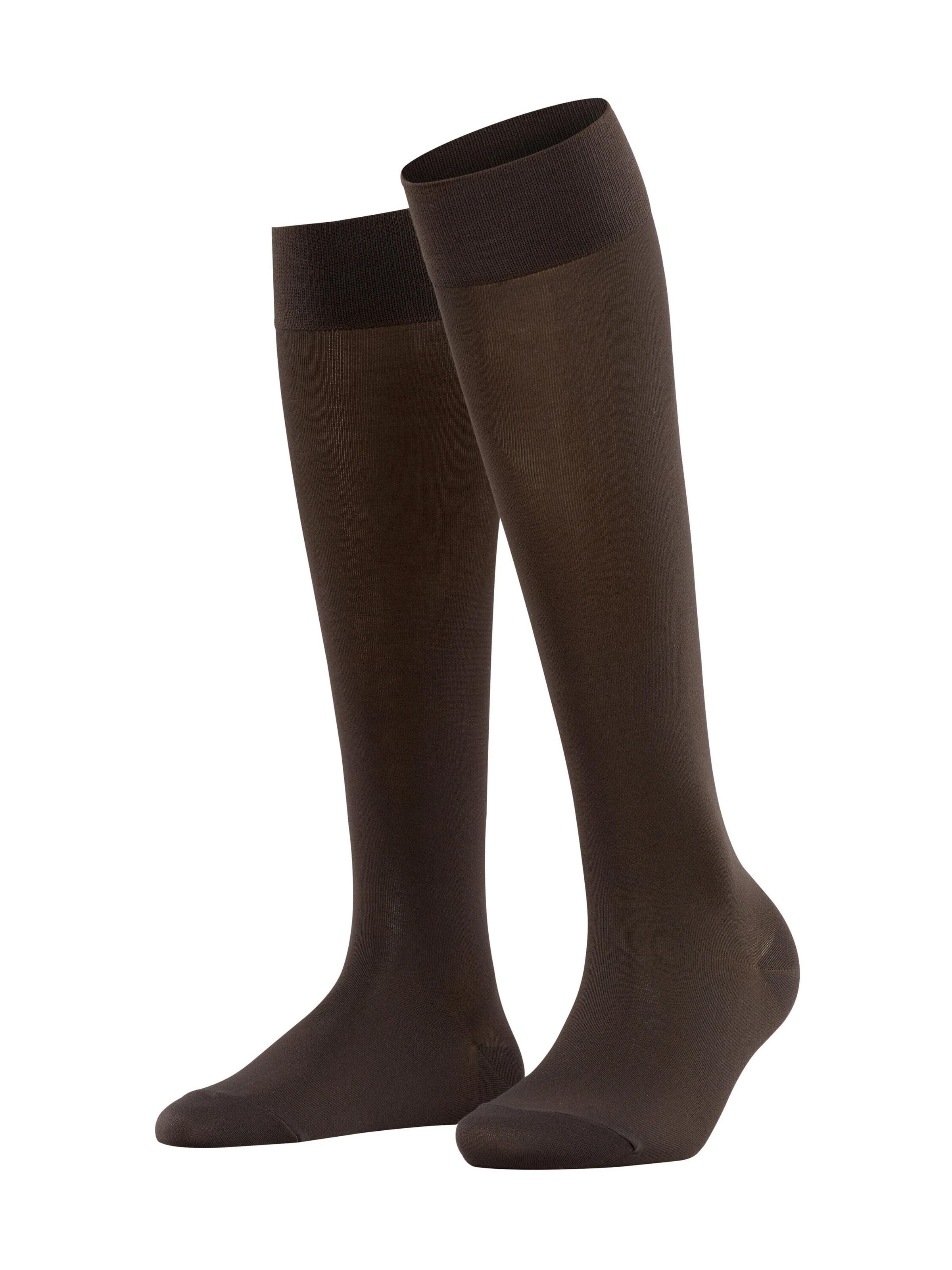 FALKE Kniestrümpfe 'Cotton Touch'‌‌‌‌ in Braun: Vorderseite