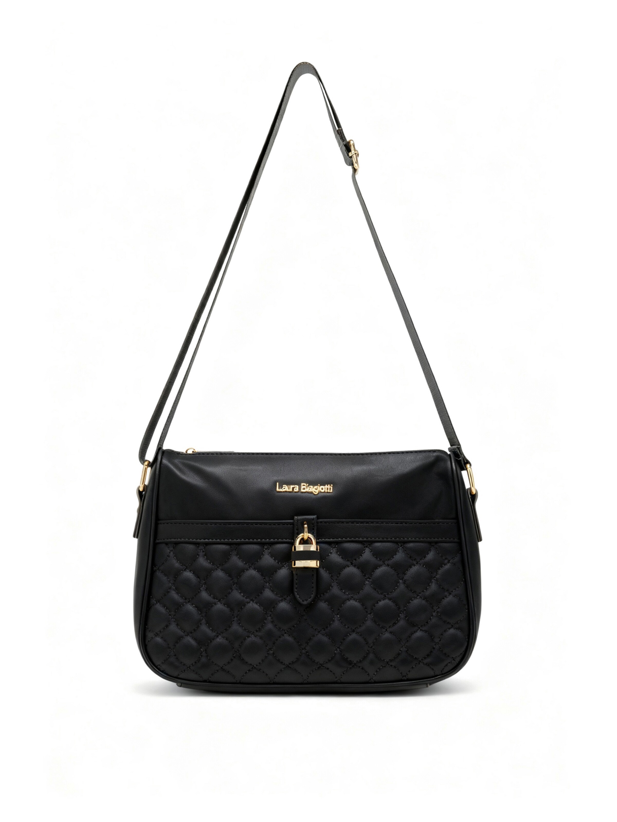 Borsa a tracolla 'Crafter 3' di Laura Biagiotti in nero: frontale