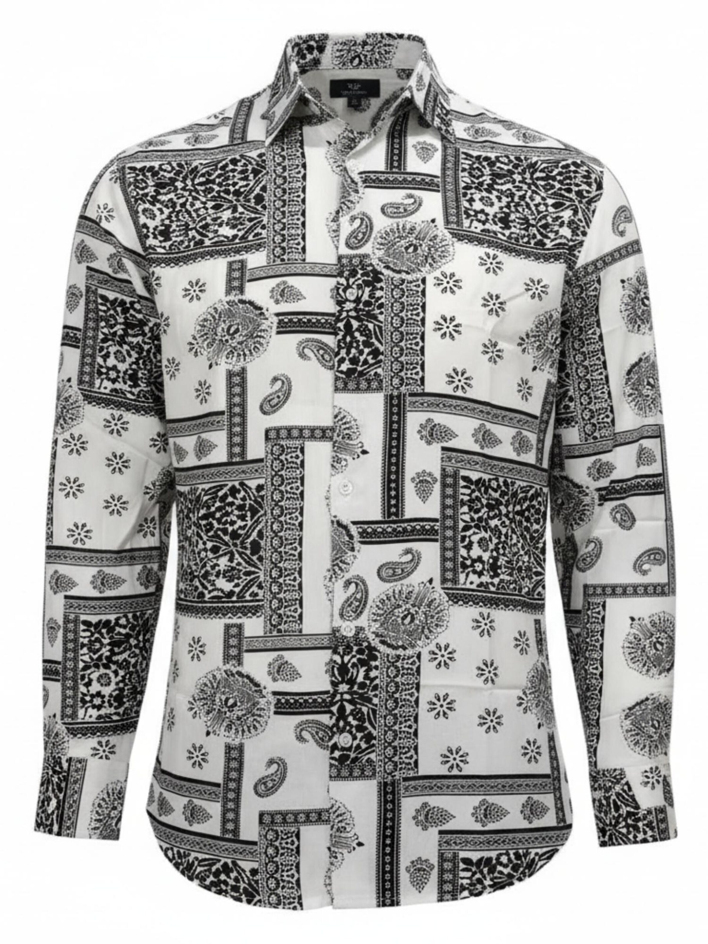Coupe regular Chemise 'Viscos floral pattern 2pc' Radwa en noir