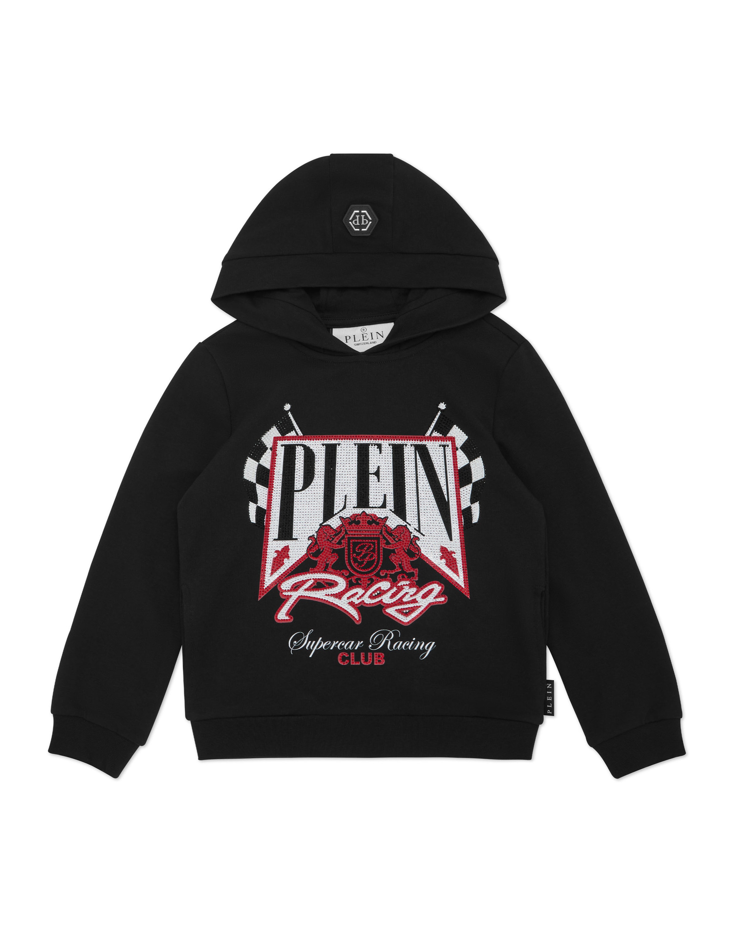 Felpa 'Racing Club' di Philipp Plein in nero: frontale