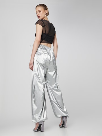 VIERVIER Wide leg Pants 'Ylvi' in Silver