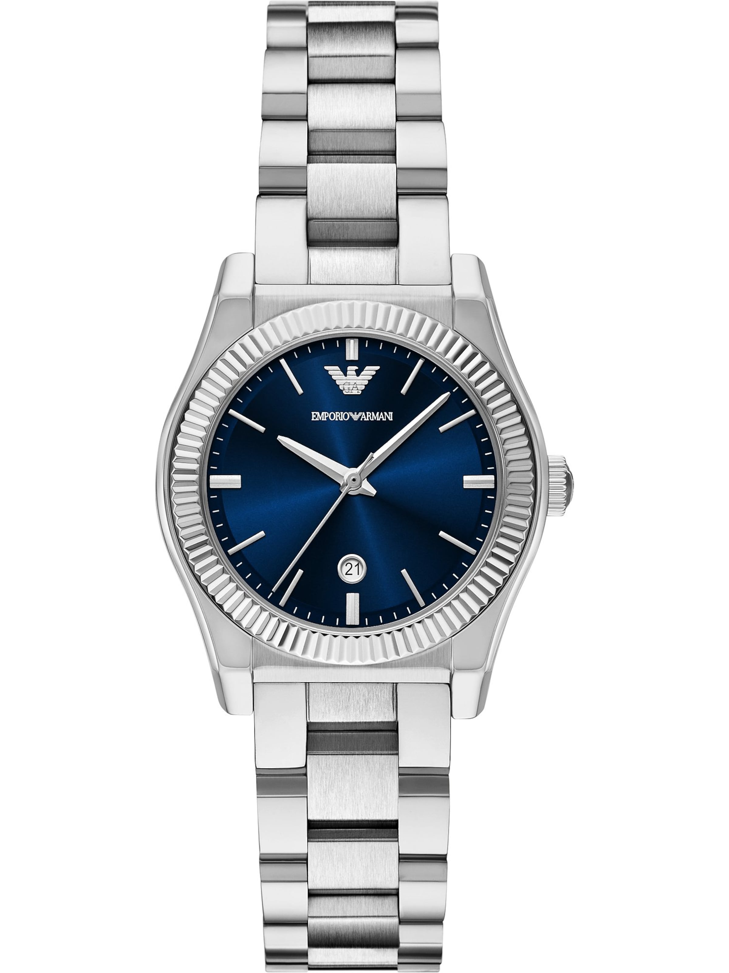 Emporio Armani Analoguhr in Silber: Vorderseite