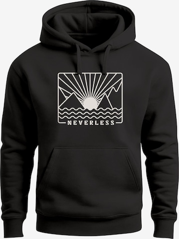 Neverless Sweatshirt 'Sonnenuntergang' in Black: front