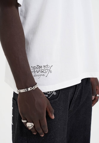 Ed Hardy - Camiseta 'Death Before Dishonor Eagle' en blanco