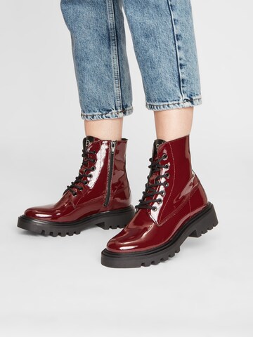 TAMARIS Lace-Up Ankle Boots in Red