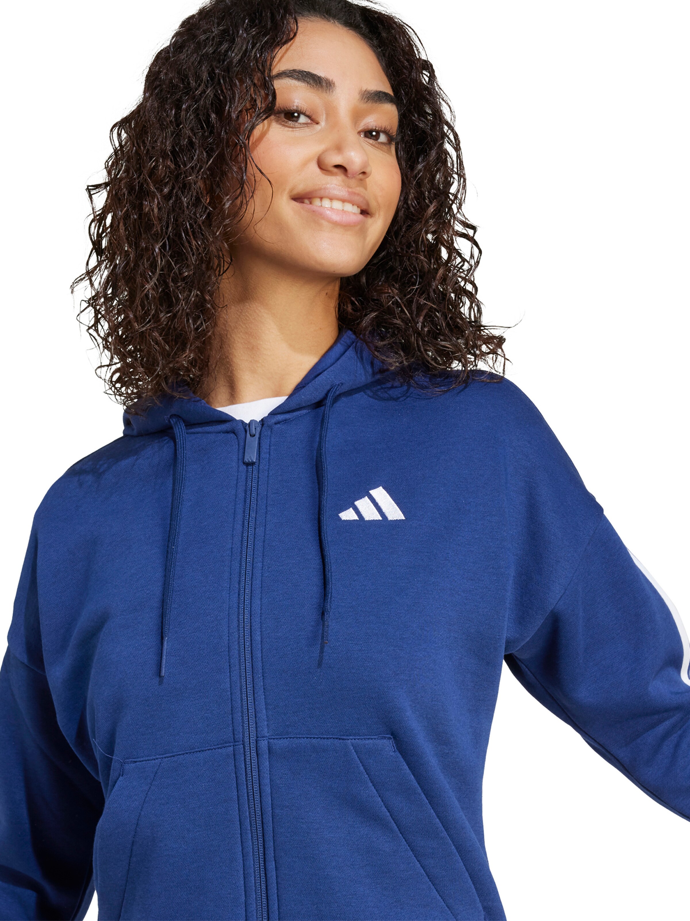 ADIDAS SPORTSWEARSportska sweater majica 'W 3S FL FZ HD' - plava boja