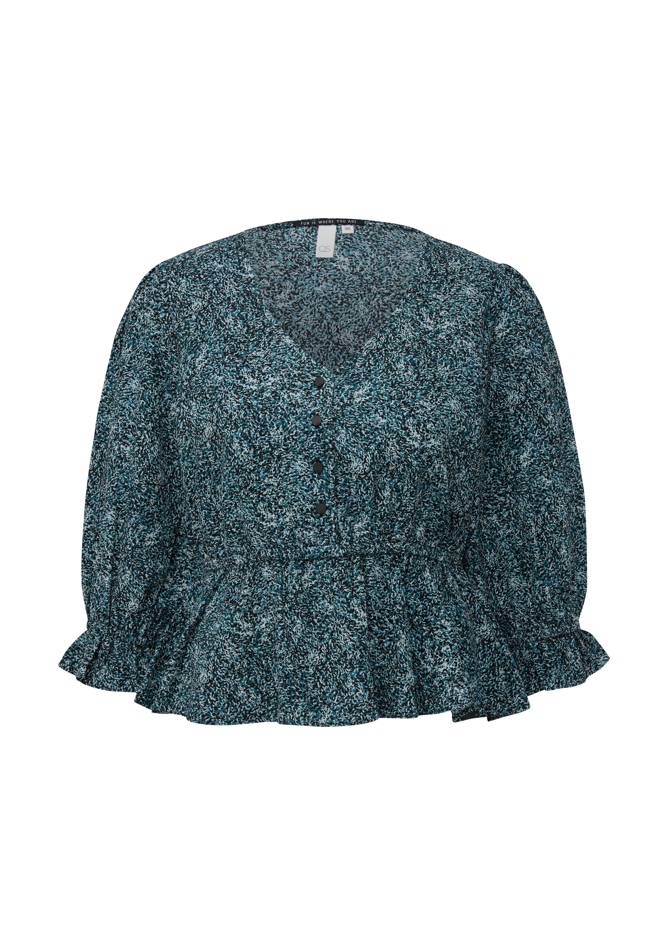 QS Blouse in Groen: voorkant