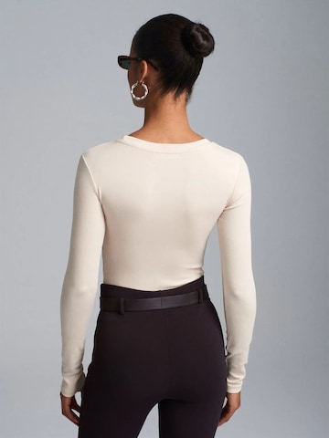 Dilvin Shirt bodysuit in Beige