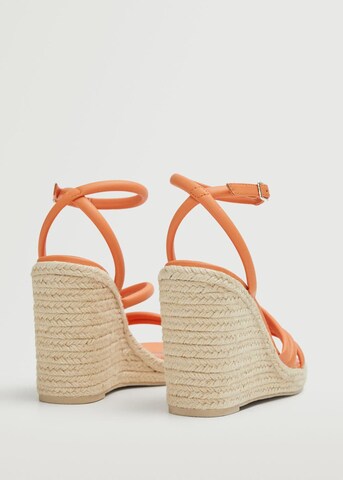 MANGO Remienkové sandále 'Eula' - oranžová
