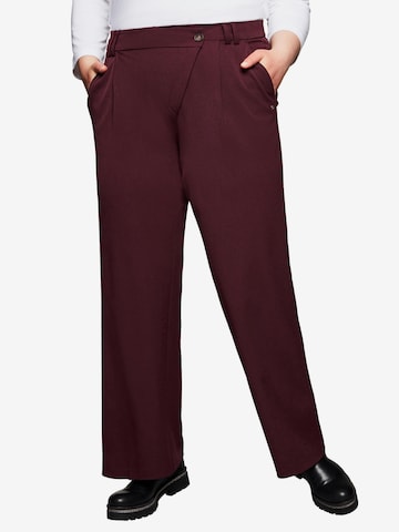 SHEEGO Loose fit Pleat-Front Pants in Red