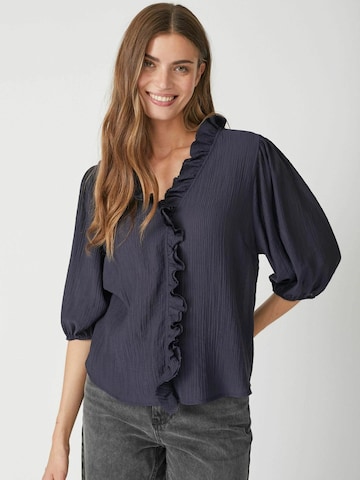 Chemisier 'Anika' co'couture en bleu : devant